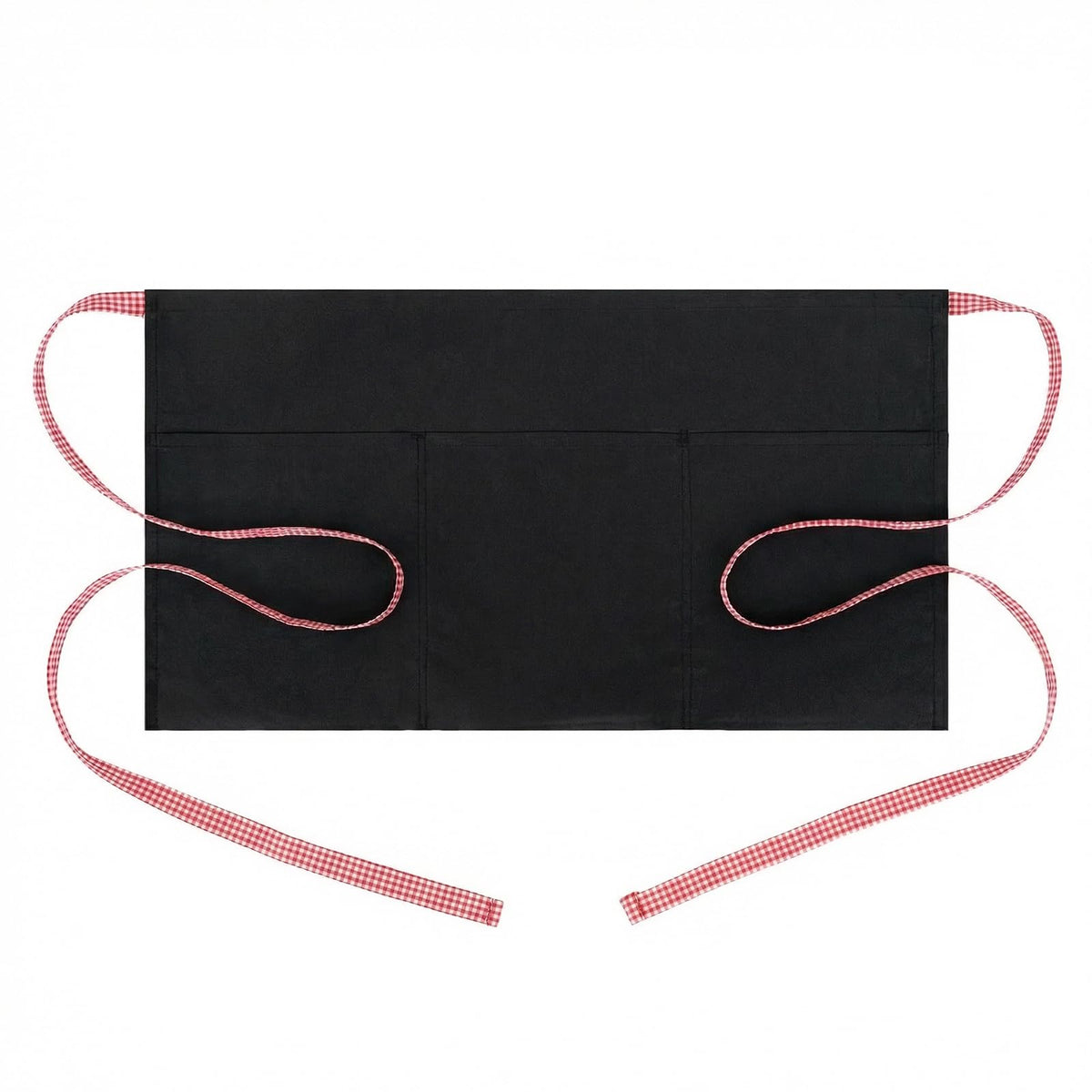BOHARERS Waist Apron with 3 Pockets - Black Waitress Waiter Server Short Aprons