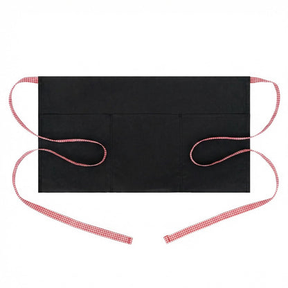 BOHARERS Waist Apron with 3 Pockets - Black Waitress Waiter Server Short Aprons
