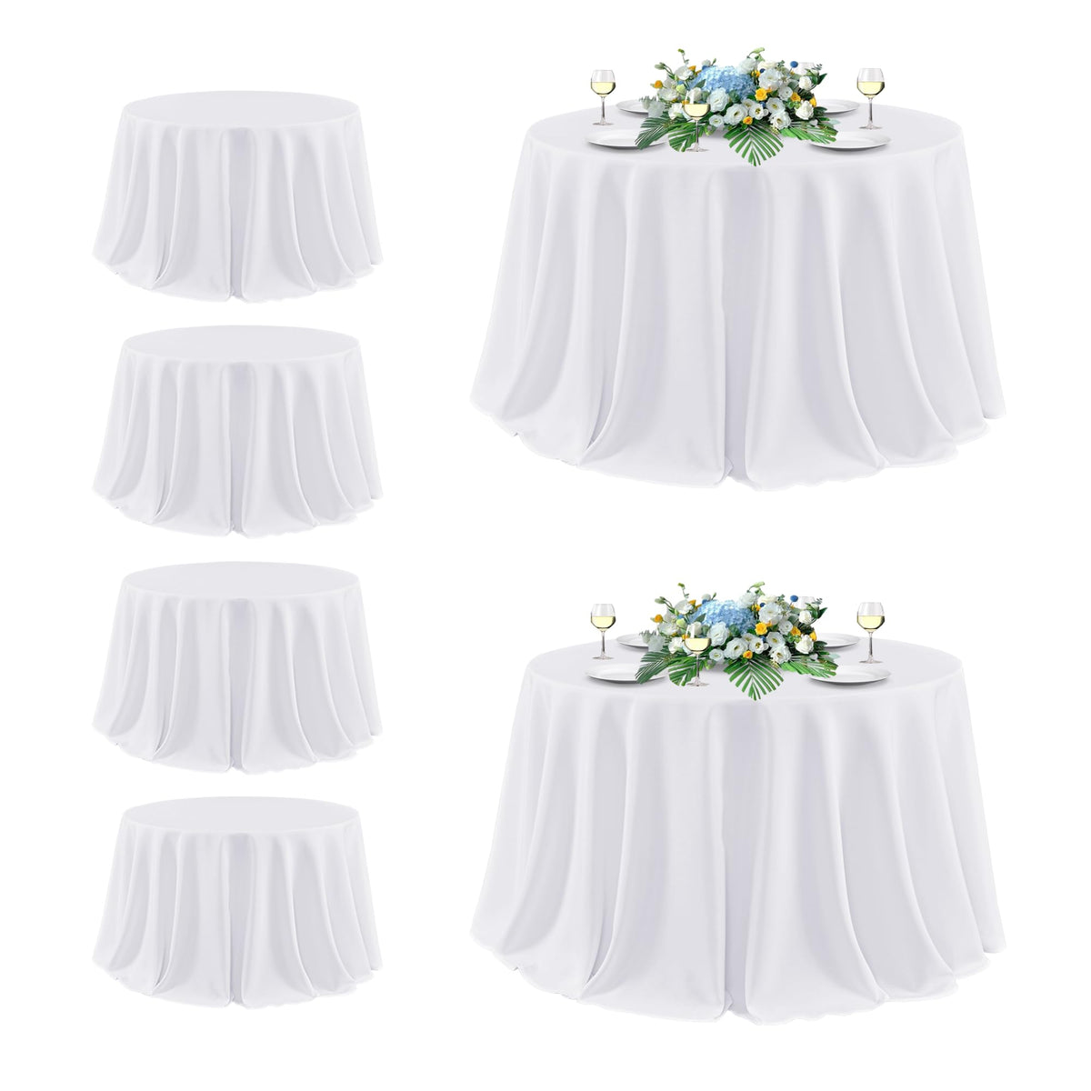 sancua 2 Pack Black Tablecloths 60x102 Inch for 6 Feet Rectangle Tables