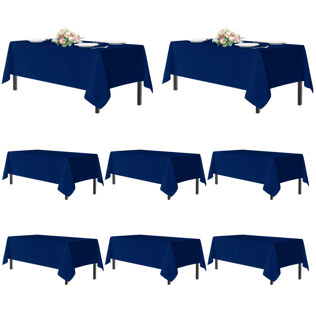 sancua 2 Pack Black Tablecloths 60x102 Inch for 6 Feet Rectangle Tables