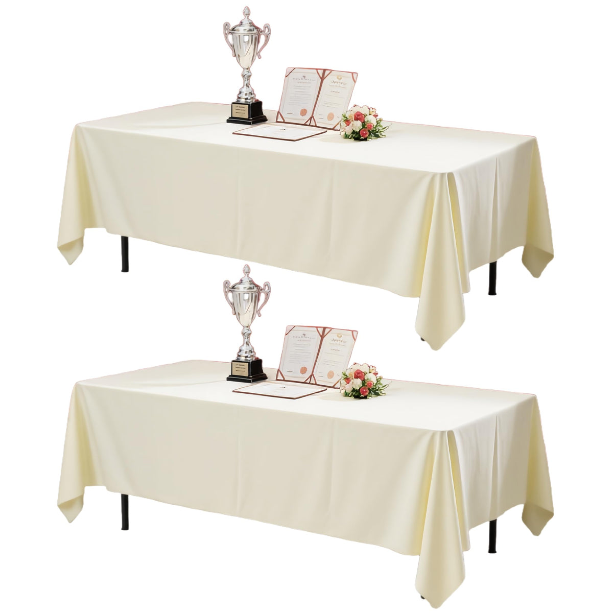 WIGENIUS 6 Pack White Table Cloth Rectangle 60X102 Inch Tablecloth Fit 6FT