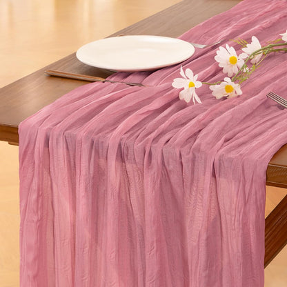 Pink Cheesecloth Table Runner Fall Boho Wedding Birthday Party Home Decor