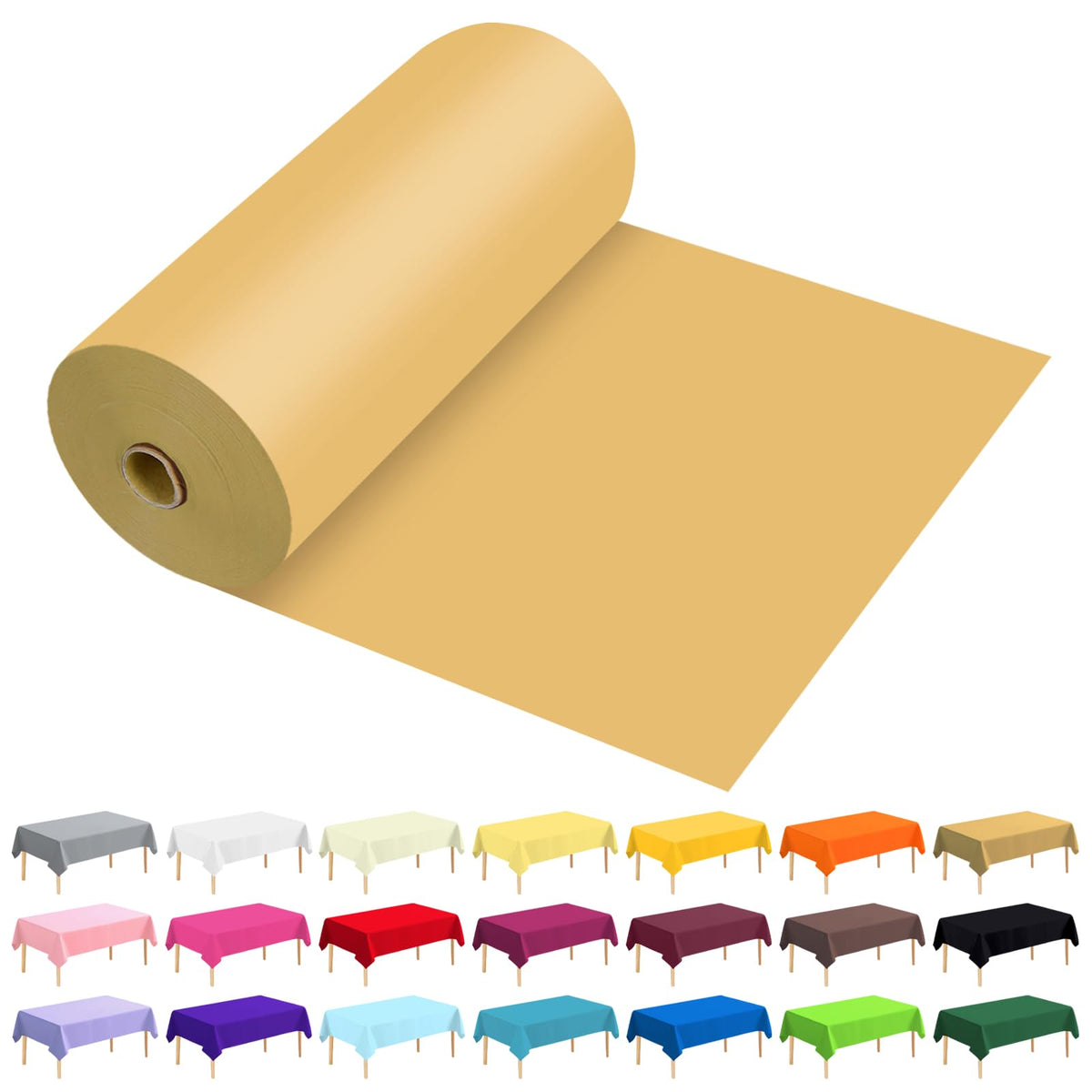 54 Inch X 300 Feet Plastic Table Cover Roll Premium Disposable Plastic Tablecloth for All Type/Shape Tables | Picnic, Party, Banquet, Birthdays, Weddings (Blue, 54 Inch X 300 Feet)