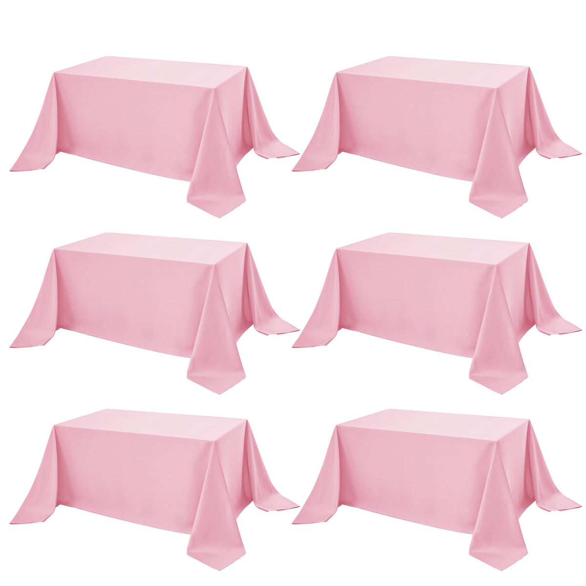 10-Pack White Tablecloths for Rectangle Tables, 60 x 102 Inches