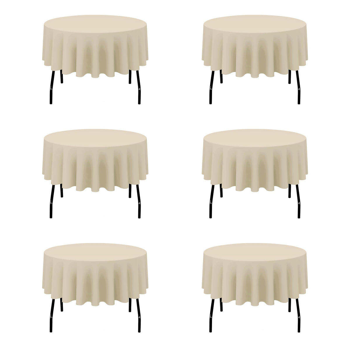 BRILLMAX 6 Pack Navy Blue Round Tablecloths 120 Inch for 60" Tables