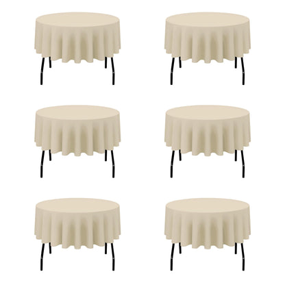 BRILLMAX 6 Pack Navy Blue Round Tablecloths 120 Inch for 60" Tables