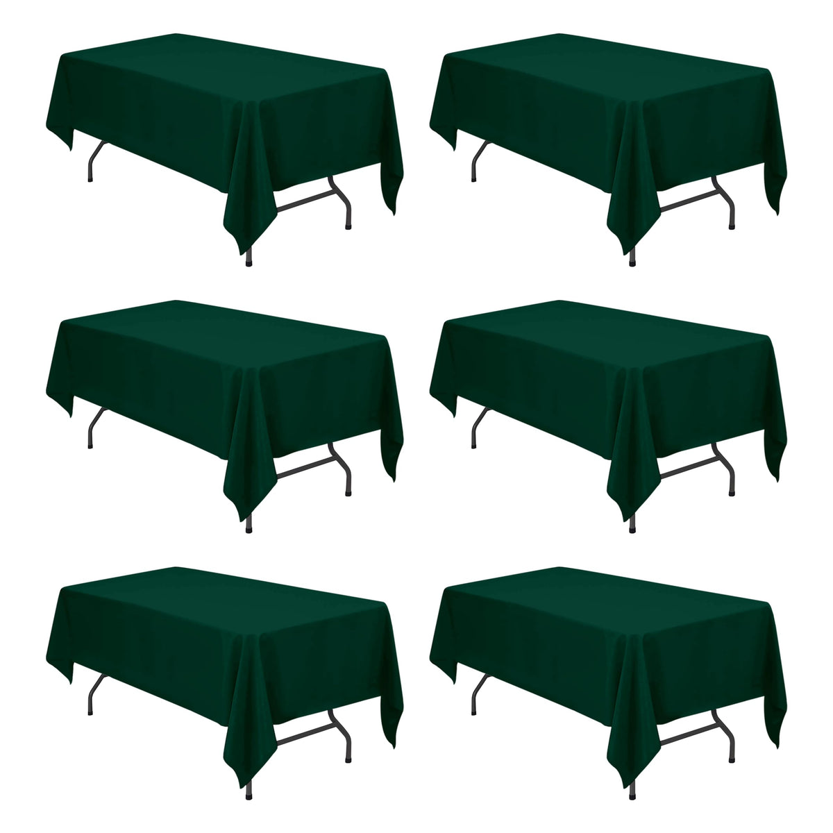 BRILLMAX 6 Pack Ivory Tablecloths 60x102 Inch for 6ft Rectangle Tables