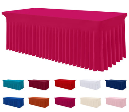 Smiry Spandex Elastic Fitted Table Cloth Skirt for 6FT Rectangle Table