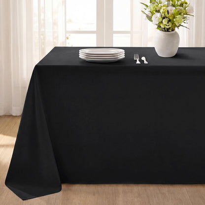 Softalker Rectangle Tablecloth, Waterproof Table Cloths Wrinkle Free Fabric Washable Polyester Table Cover for Dining Party Outdoor Camping Wedding - 60 x 84 inch, Black