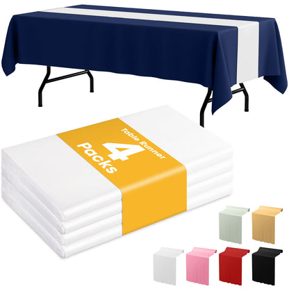 Niuara Black Plastic Table Cloth Disposable, 4 Pack, 54 x 108 in