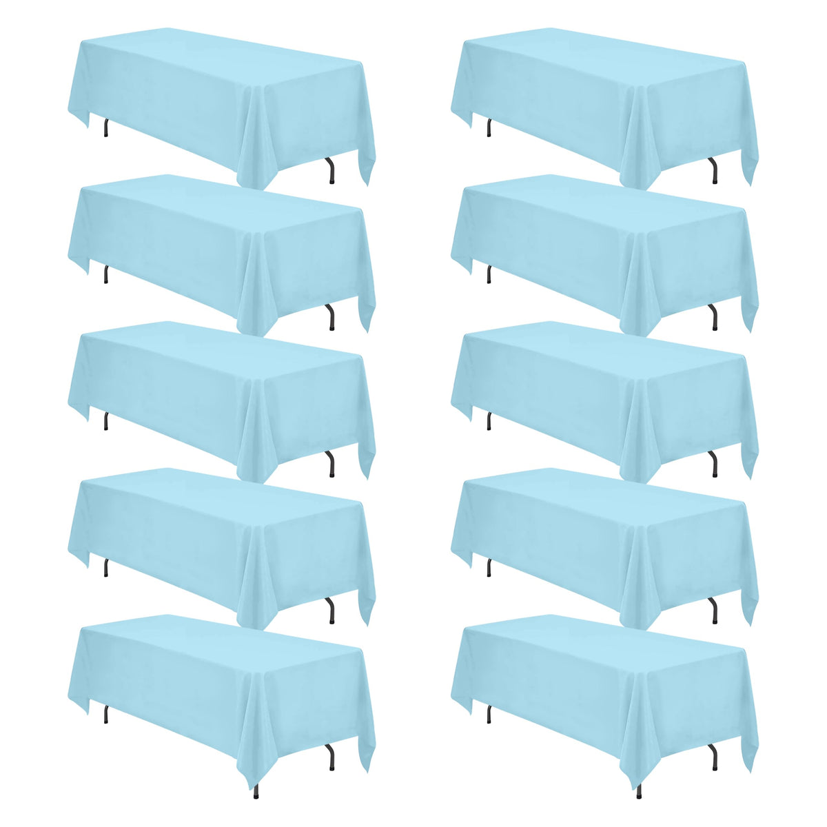 BRILLMAX 6 Pack Ivory Tablecloths 60x102 Inch for 6ft Rectangle Tables
