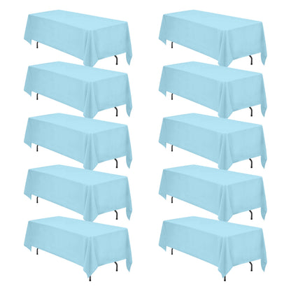 BRILLMAX 6 Pack Ivory Tablecloths 60x102 Inch for 6ft Rectangle Tables