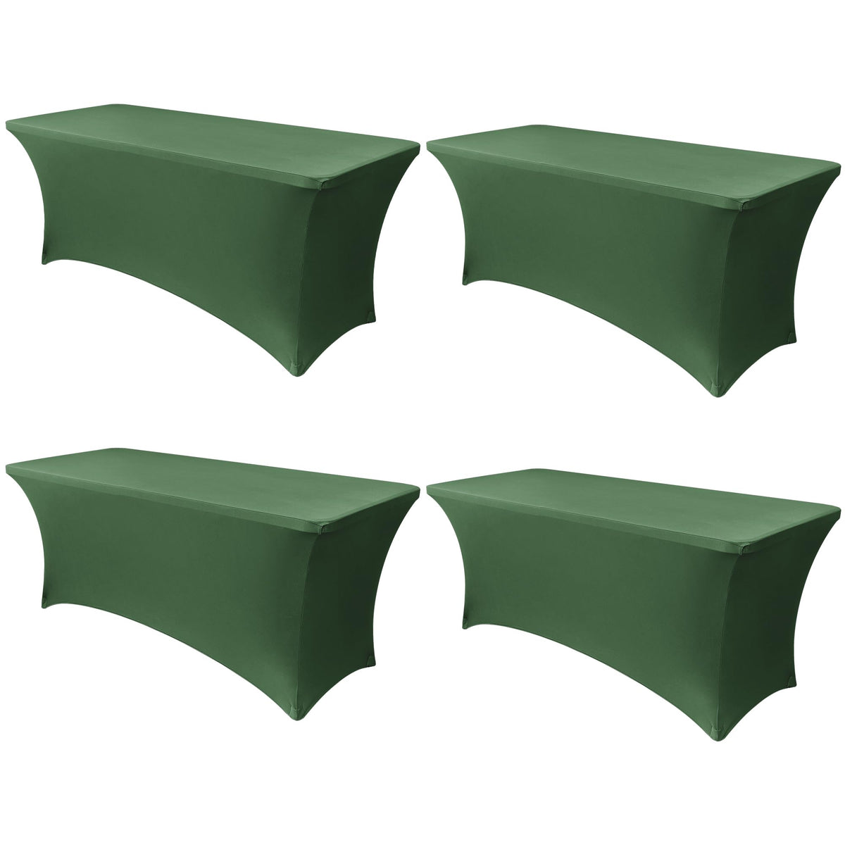 Obstal 6ft Stretch Black Spandex Table Cloth 2 Pack for Folding Tables