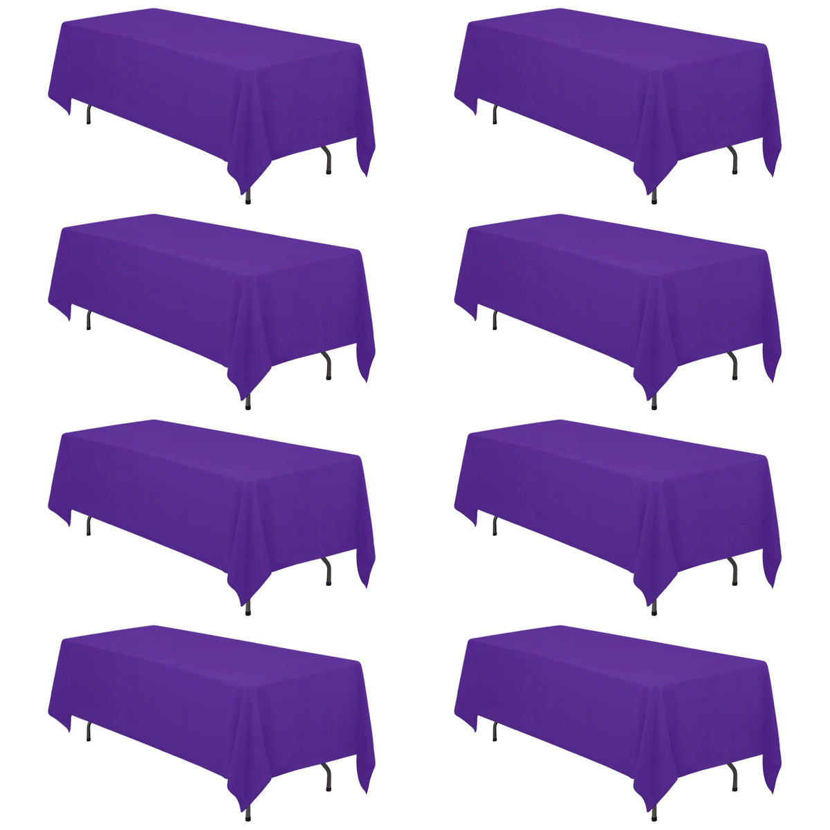 BRILLMAX 6 Pack Ivory Tablecloths 60x102 Inch for 6ft Rectangle Tables