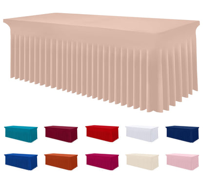 Smiry Spandex Elastic Fitted Table Cloth Skirt for 6FT Rectangle Table