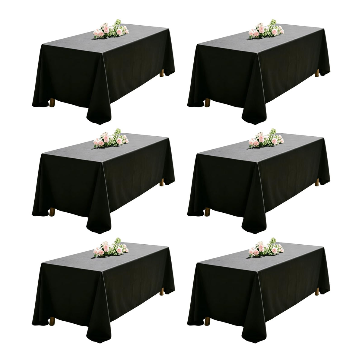 WIGENIUS 6 Pack White Table Cloth Rectangle 60X102 Inch Tablecloth Fit 6FT