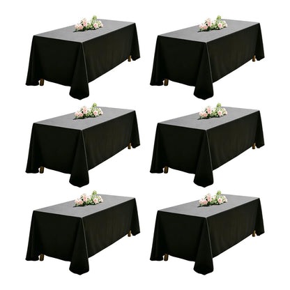 WIGENIUS 6 Pack White Table Cloth Rectangle 60X102 Inch Tablecloth Fit 6FT