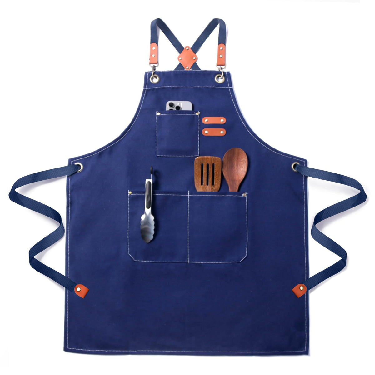 Chef Cotton Canvas Apron for Men Women with Pockets