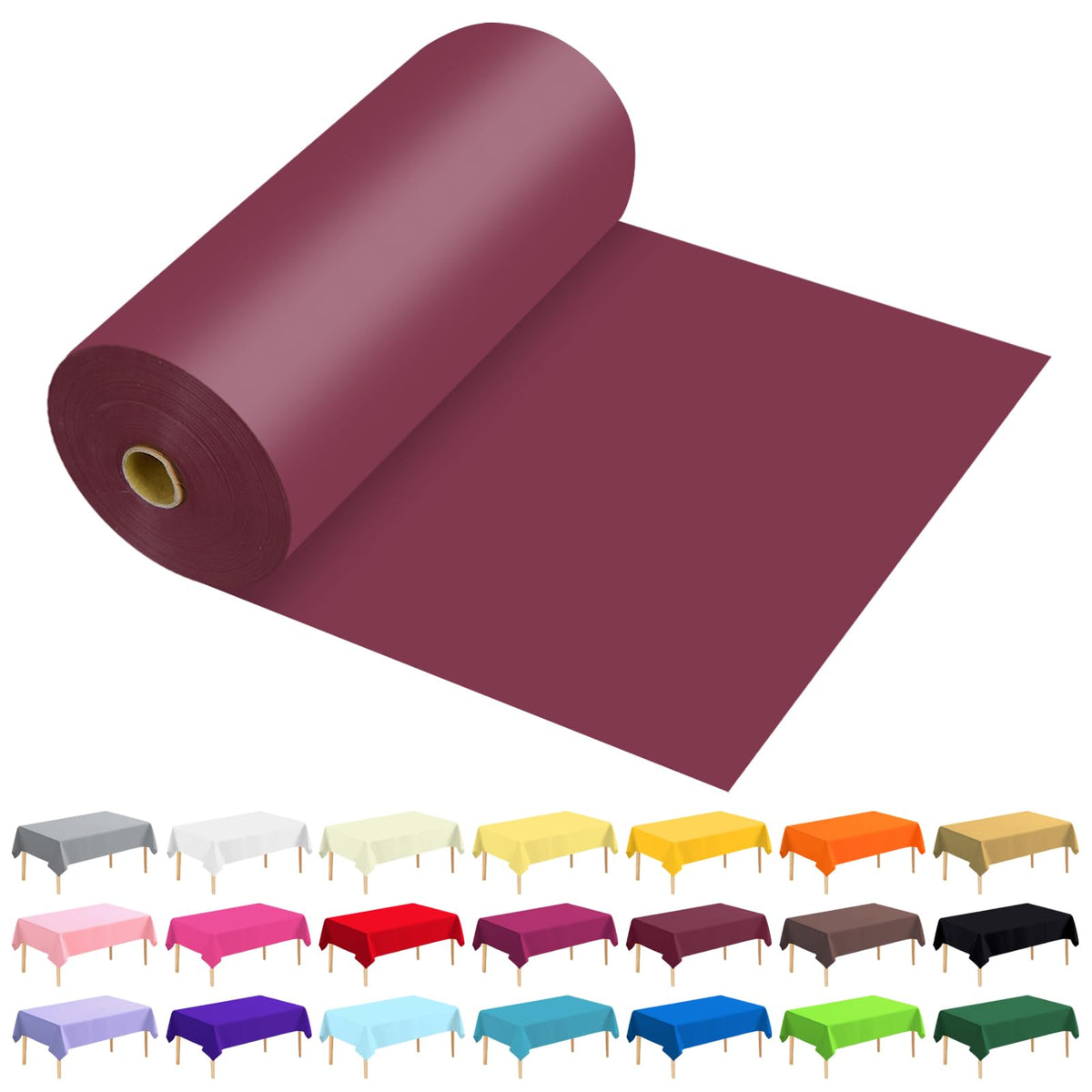 54 Inch X 300 Feet Plastic Table Cover Roll Premium Disposable Plastic Tablecloth for All Type/Shape Tables | Picnic, Party, Banquet, Birthdays, Weddings (Blue, 54 Inch X 300 Feet)