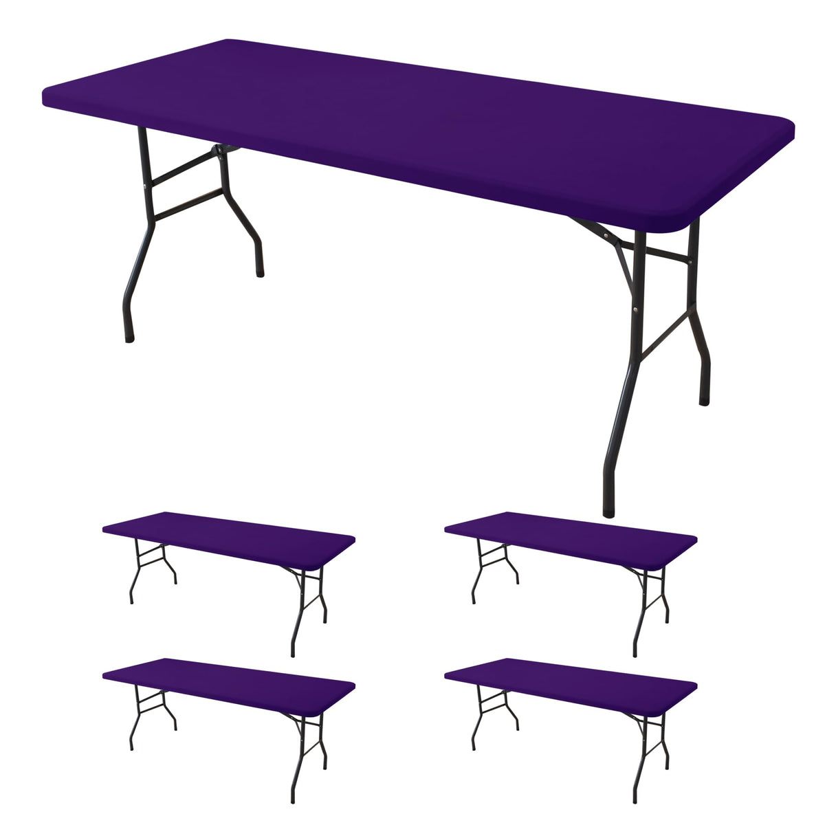 Fitted Tablecloth for 6 Foot Rectangle Tables-Black Picnic Table Covers