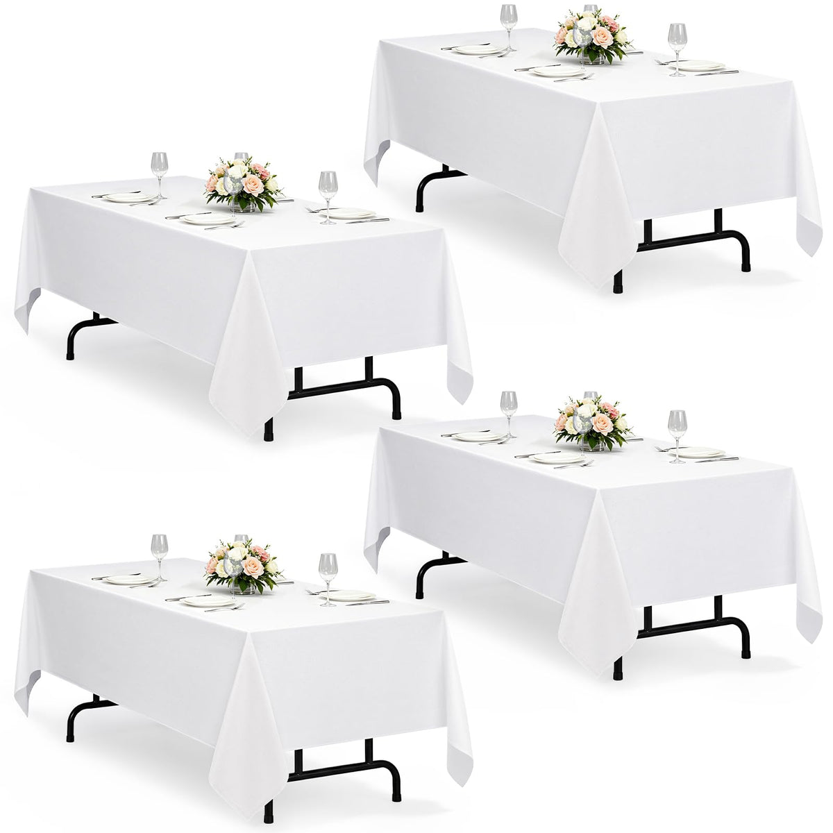 Decorelia Linen Textured Fall Tablecloth Rectangular Burnt Orange, 52"x70"