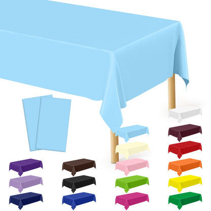 QZYL 4 Packs White Plastic Tablecloth, Large Sturdy Disposable Table Cloth