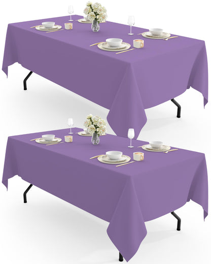Pureegg Polyester Tablecloth 60" x 102" Reusable Washable 2 Pack Black