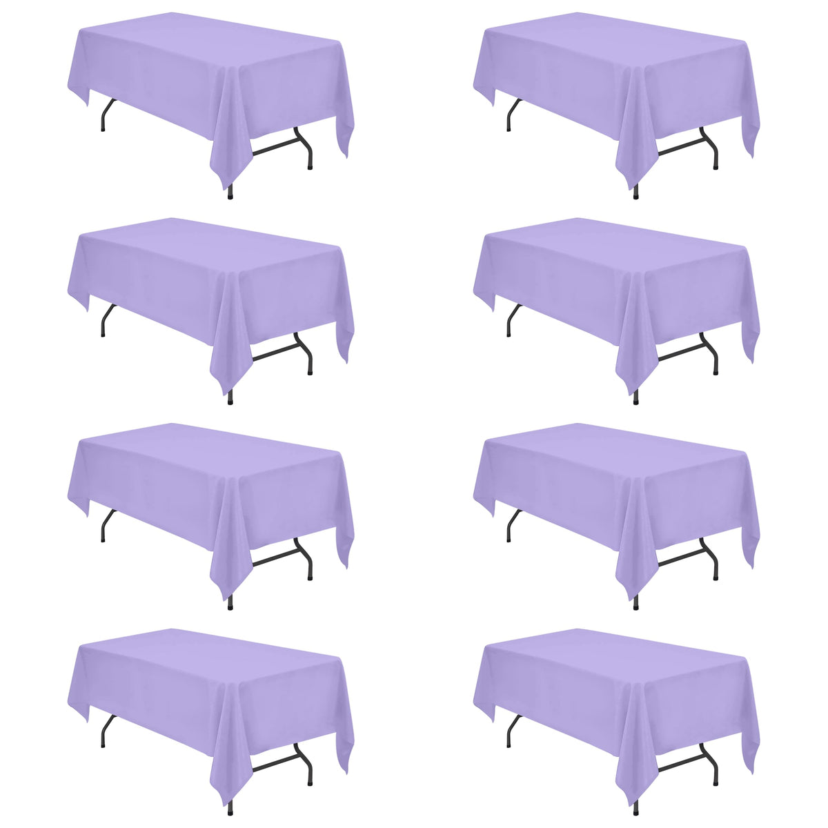 BRILLMAX 6 Pack Ivory Tablecloths 60x102 Inch for 6ft Rectangle Tables