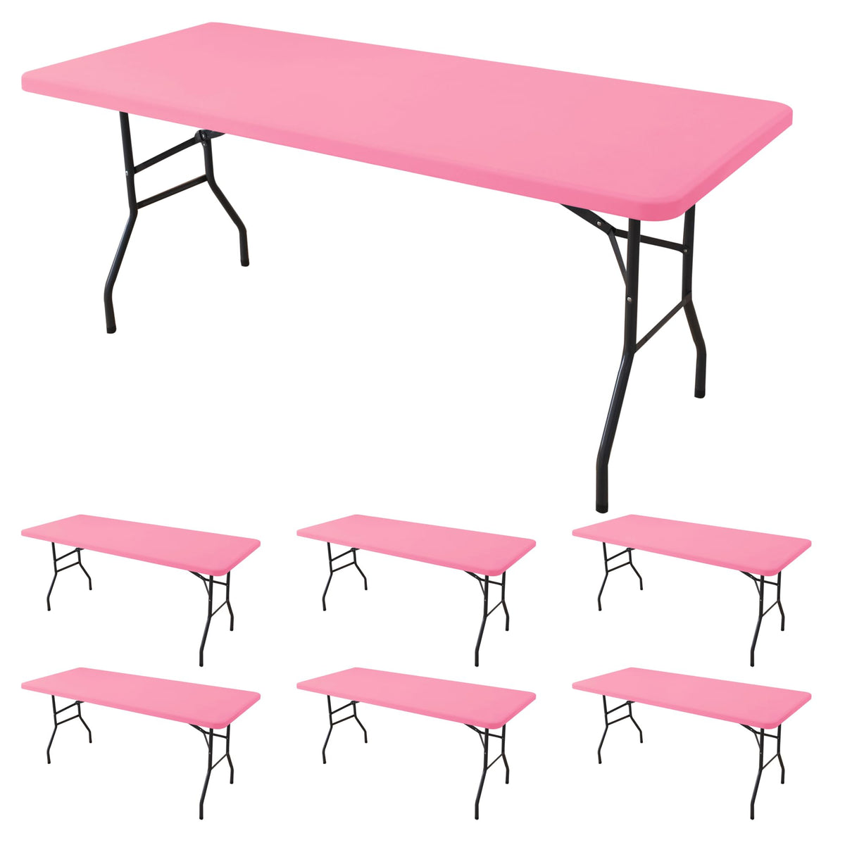 Fitted Tablecloth for 6 Foot Rectangle Tables-Black Picnic Table Covers