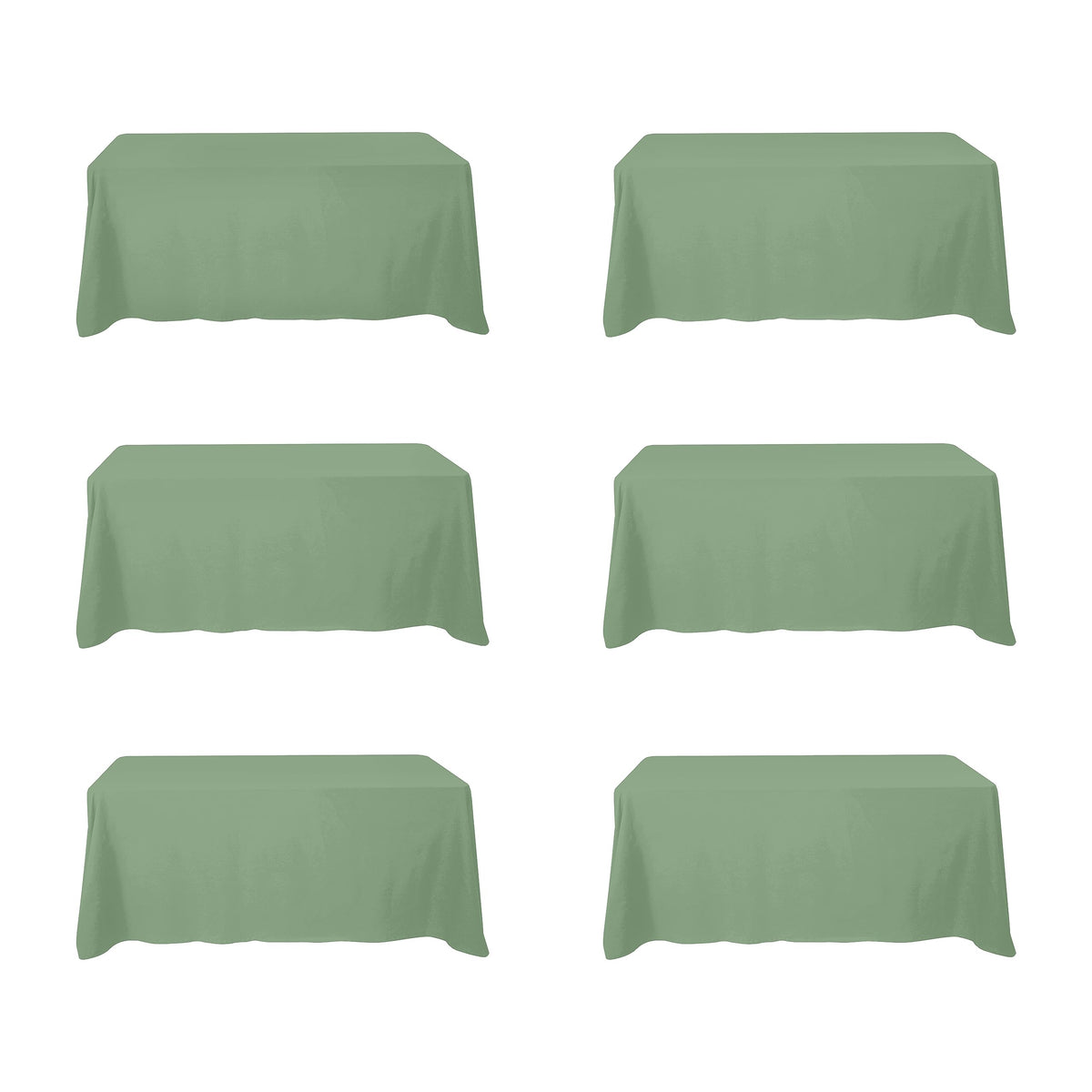 BRILLMAX 6 Pack Ivory Tablecloths 60x102 Inch for 6ft Rectangle Tables