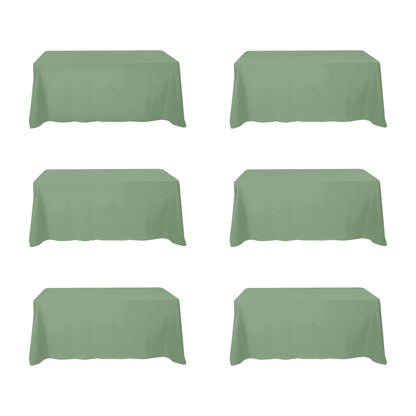 BRILLMAX 6 Pack Ivory Tablecloths 60x102 Inch for 6ft Rectangle Tables
