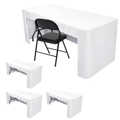 Black Tablecloths For 6 ft Rectangle Table With Open Back for Vendor 2 Pcs