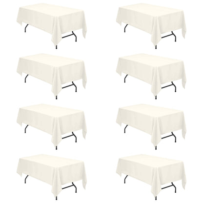 BRILLMAX 6 Pack Ivory Tablecloths 60x102 Inch for 6ft Rectangle Tables