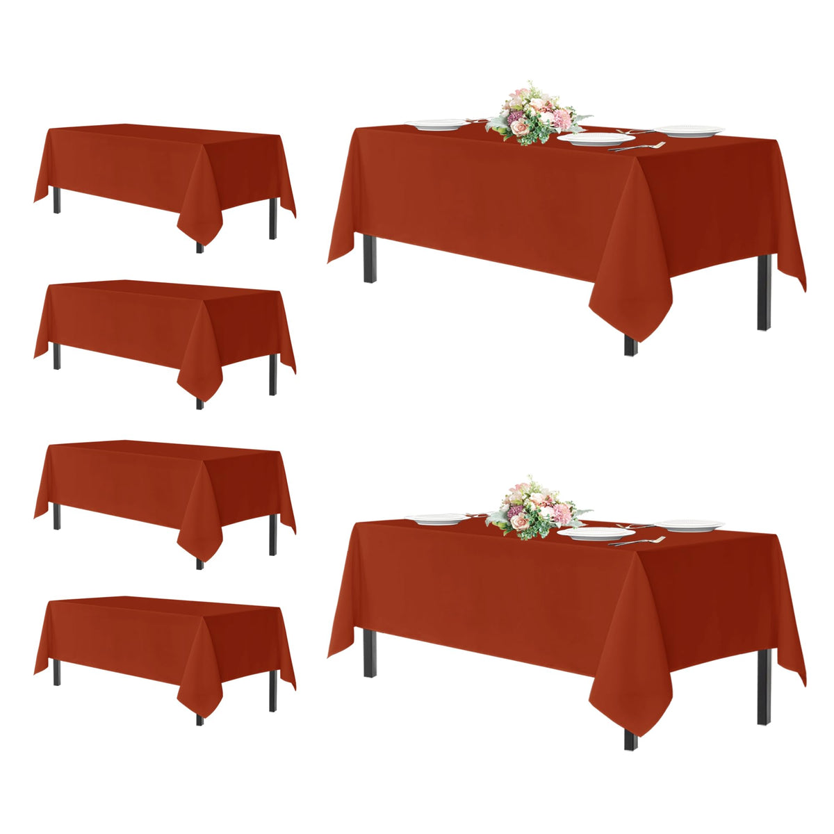 sancua 2 Pack Black Tablecloths 60x102 Inch for 6 Feet Rectangle Tables