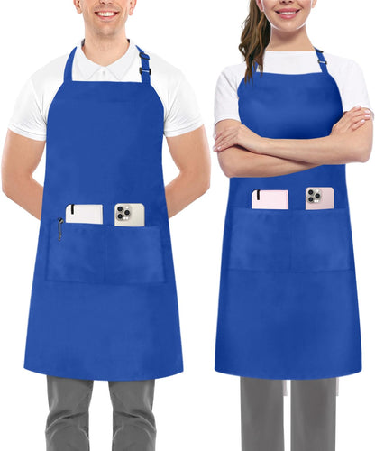 Utopia Kitchen Bib Aprons 2 Pack Adjustable With 2 Pockets 100% Polyester