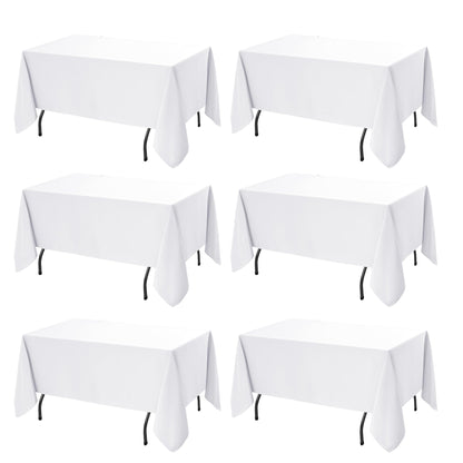 10-Pack White Tablecloths for Rectangle Tables, 60 x 102 Inches