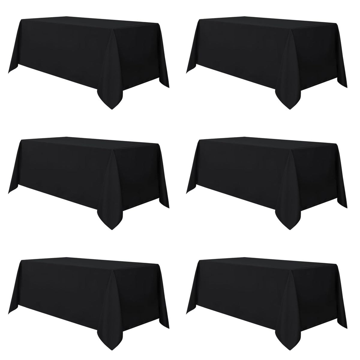 sancua 2 Pack Black Tablecloths 60x102 Inch for 6 Feet Rectangle Tables