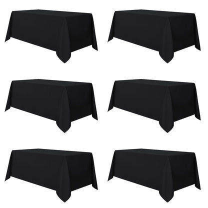sancua 2 Pack Black Tablecloths 60x102 Inch for 6 Feet Rectangle Tables