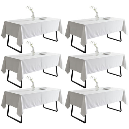 DRESSMAKER 2 Pack White Table Cloth Rectangle 60X102 Inch Fit 6FT Table