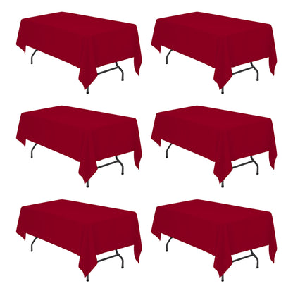 BRILLMAX 6 Pack Ivory Tablecloths 60x102 Inch for 6ft Rectangle Tables