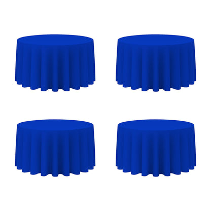 BRILLMAX 6 Pack Navy Blue Round Tablecloths 120 Inch for 60" Tables