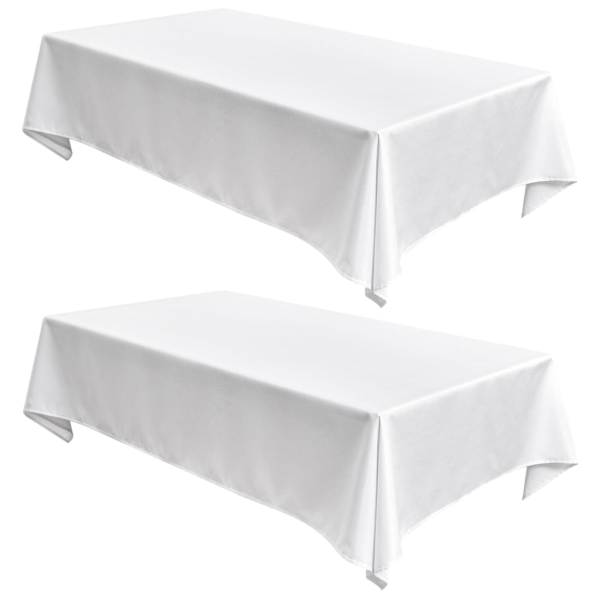 Fitable Nature Faux Linen Tablecloths Rectangle 60 x 84 Inch - 2 Pack Neutral Table Clothes for 4-6 Foot Tables, Wrinkle-Proof Faux Burlap Table Cover for Dining, Farmhouse, Outdoor Picnic, Camping