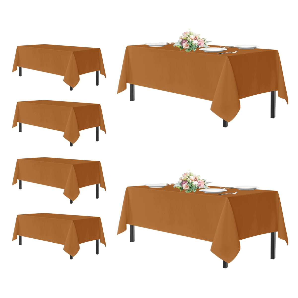 sancua 2 Pack Black Tablecloths 60x102 Inch for 6 Feet Rectangle Tables