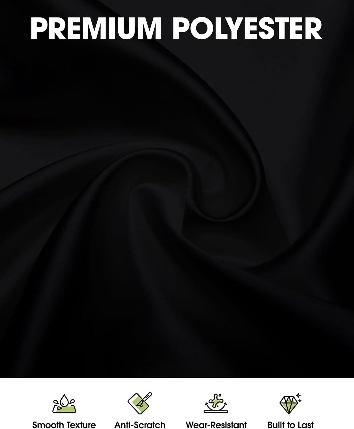 Pureegg Polyester Tablecloth 60" x 102" Reusable Washable 2 Pack Black
