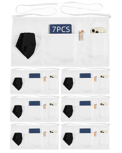 Xeoxarel Aprons with 4 Pockets (Available in 3 Pack / 7 Pack) 23.5'' X 11.5''