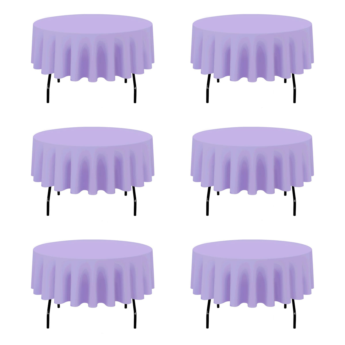 BRILLMAX 6 Pack Navy Blue Round Tablecloths 120 Inch for 60" Tables