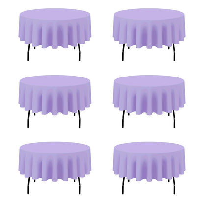 BRILLMAX 6 Pack Navy Blue Round Tablecloths 120 Inch for 60" Tables