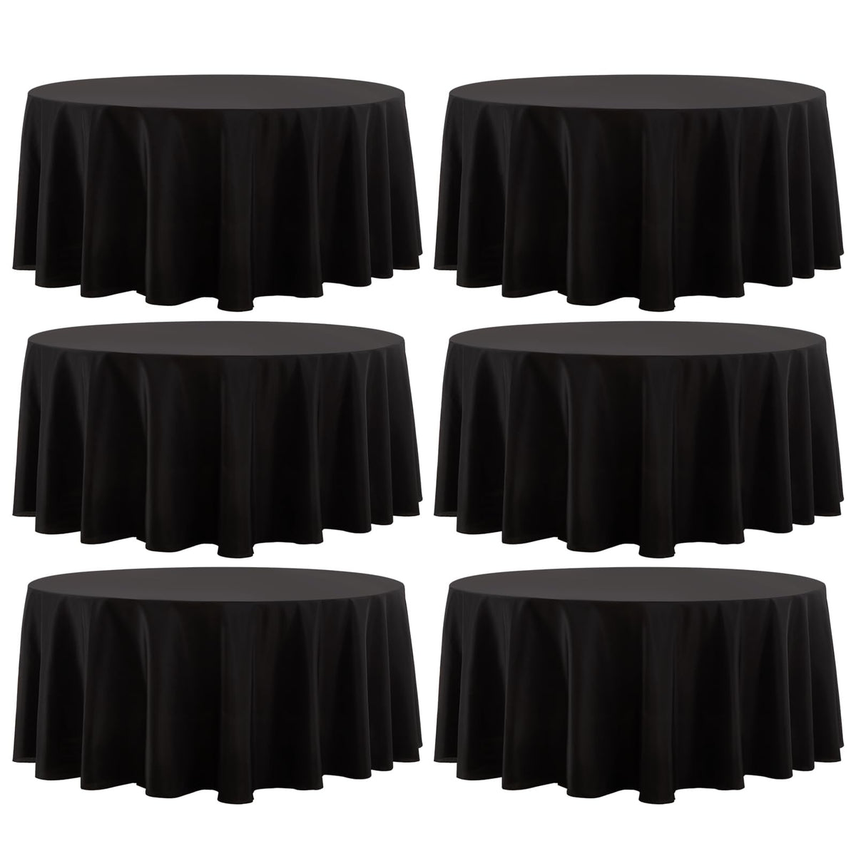 6 Pack White Round Tablecloths 120 Inch for Dining Tables