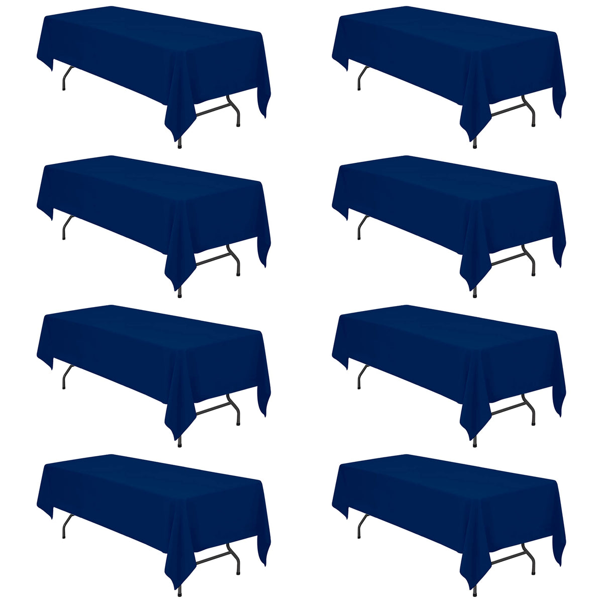 BRILLMAX 6 Pack Ivory Tablecloths 60x102 Inch for 6ft Rectangle Tables