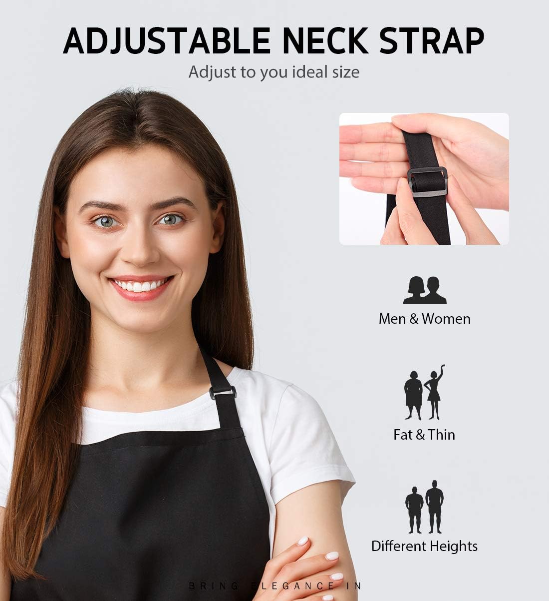 Syntus Apron for Men Women, Adjustable Cooking Kitchen Apron with 2 Pockets
